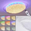 hofstein Plafonnier Cure LED Blanc, 1 lumière, Télécommandes, Changeur de couleurs* Lampes Modernes