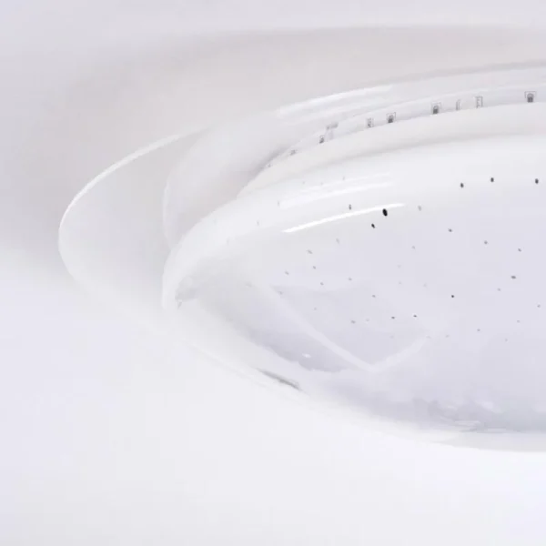 hofstein Plafonnier Cure LED Blanc, 1 lumière, Télécommandes, Changeur de couleurs* Lampes Modernes