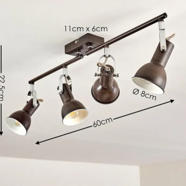 hofstein Plafonnier Danikon Brun, 4 lumières* Lampes Modernes