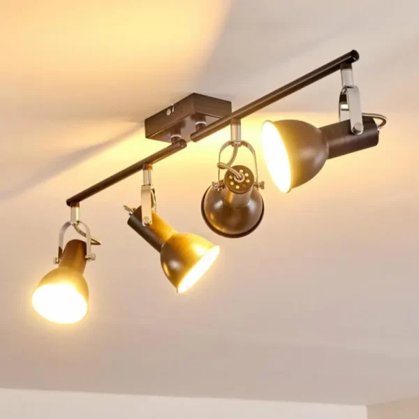 hofstein Plafonnier Danikon Brun, 4 lumières* Lampes Modernes