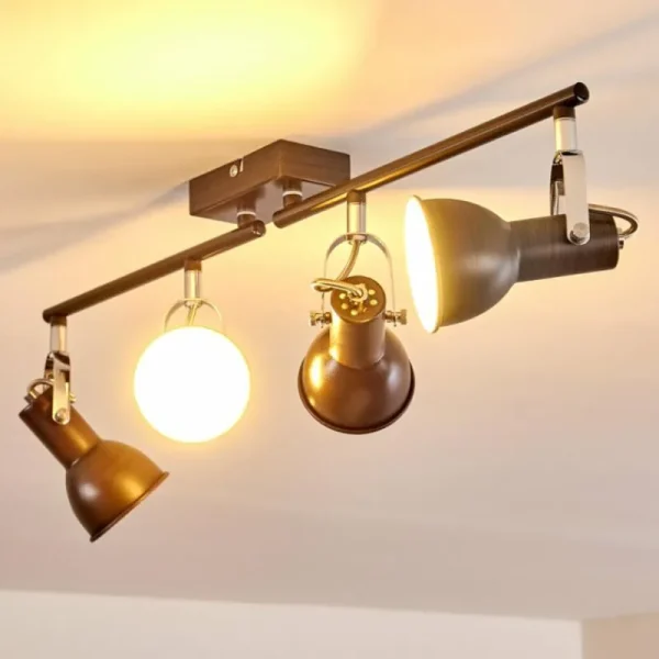 hofstein Plafonnier Danikon Brun, 4 lumières* Lampes Modernes