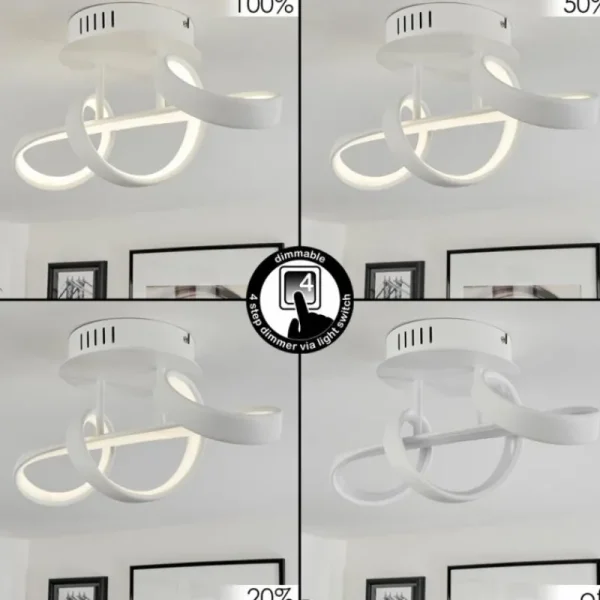 hofstein Plafonnier Dauntey LED Blanc, 1 lumière* Lampes Modernes