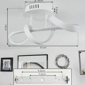 hofstein Plafonnier Dauntey LED Blanc, 1 lumière* Lampes Modernes