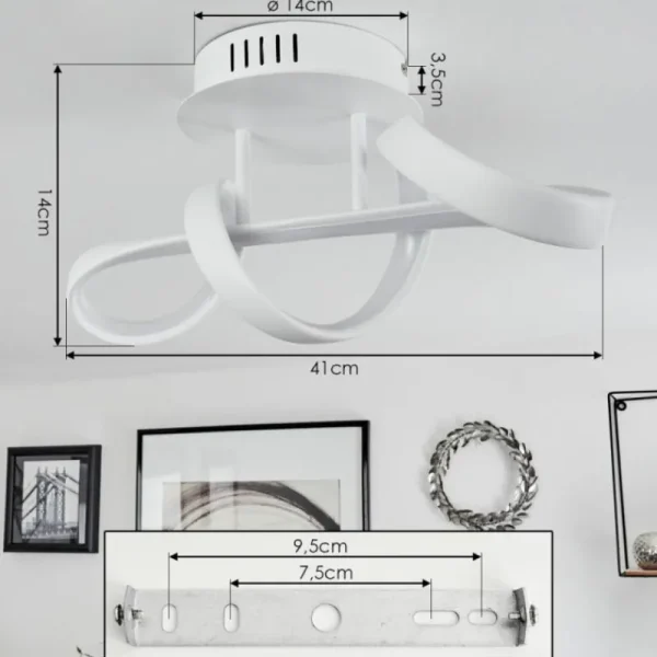 hofstein Plafonnier Dauntey LED Blanc, 1 lumière* Lampes Modernes