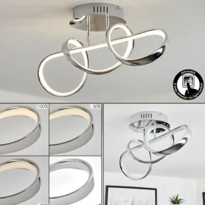 hofstein Plafonnier Dauntey LED Chrome, 1 lumière* Lampes Modernes