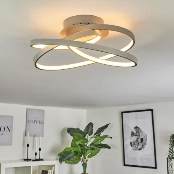 hofstein Plafonnier Demaine LED Gris, 1 lumière* Lampes Modernes