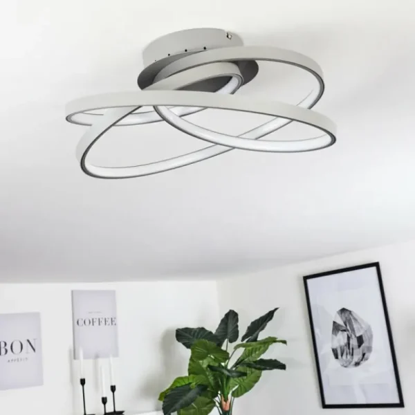 hofstein Plafonnier Demaine LED Gris, 1 lumière* Lampes Modernes
