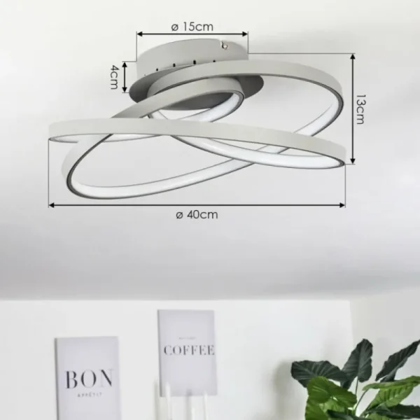hofstein Plafonnier Demaine LED Gris, 1 lumière* Lampes Modernes
