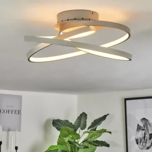 hofstein Plafonnier Demaine LED Gris, 1 lumière* Lampes Modernes