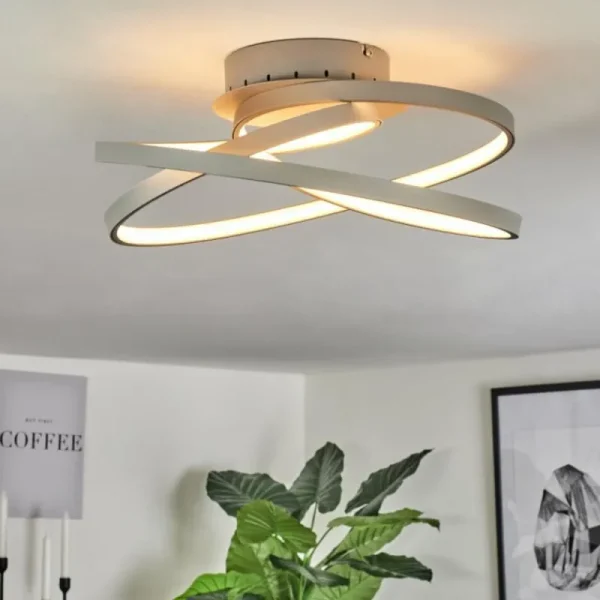 hofstein Plafonnier Demaine LED Gris, 1 lumière* Lampes Modernes