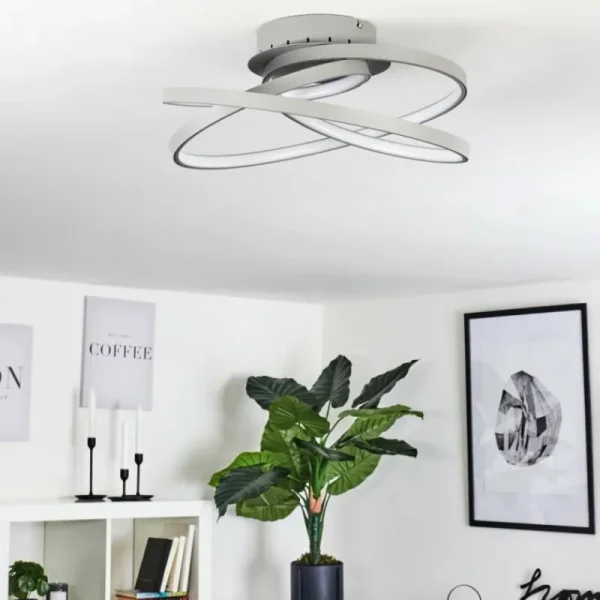 hofstein Plafonnier Demaine LED Gris, 1 lumière* Lampes Modernes
