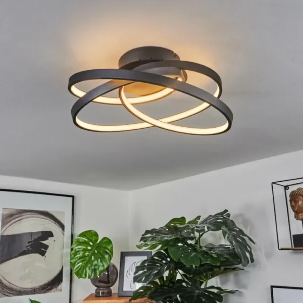 hofstein Plafonnier Demaine LED Noir, 1 lumière* Lampes Modernes