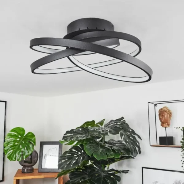 hofstein Plafonnier Demaine LED Noir, 1 lumière* Lampes Modernes