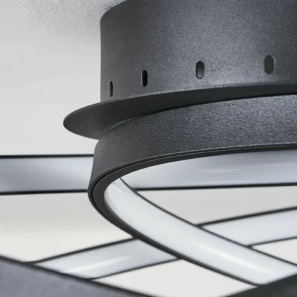 hofstein Plafonnier Demaine LED Noir, 1 lumière* Lampes Modernes