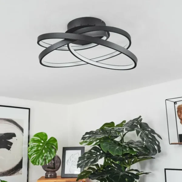 hofstein Plafonnier Demaine LED Noir, 1 lumière* Lampes Modernes