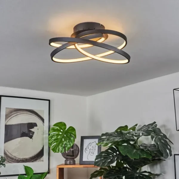hofstein Plafonnier Demaine LED Noir, 1 lumière* Lampes Modernes