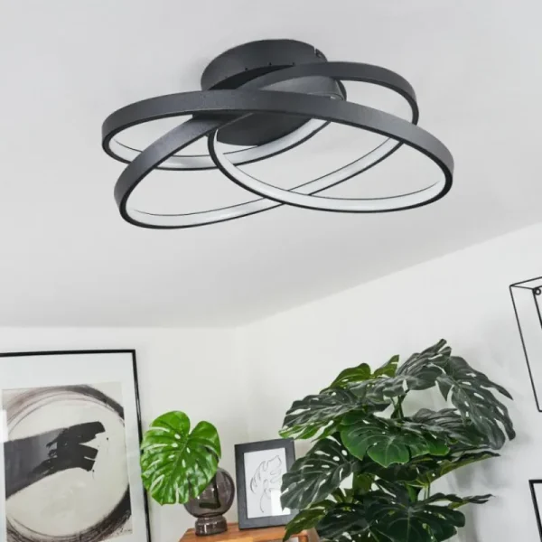 hofstein Plafonnier Demaine LED Noir, 1 lumière* Lampes Modernes