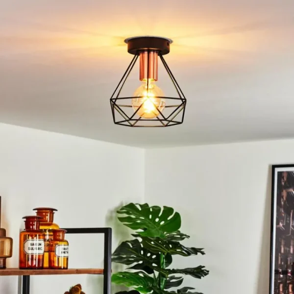 hofstein Plafonnier Denno Cuivre, Noir, 1 lumière* Lampes Modernes