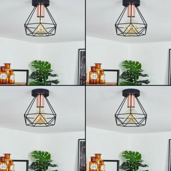 hofstein Plafonnier Denno Cuivre, Noir, 1 lumière* Lampes Modernes