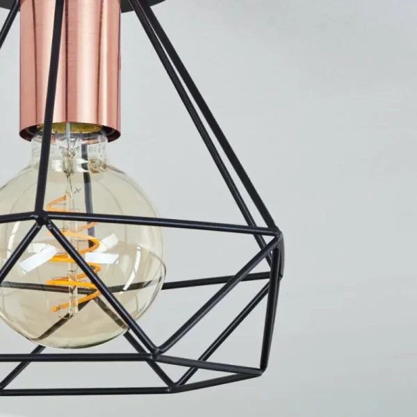 hofstein Plafonnier Denno Cuivre, Noir, 1 lumière* Lampes Modernes