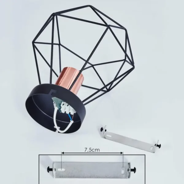 hofstein Plafonnier Denno Cuivre, Noir, 1 lumière* Lampes Modernes