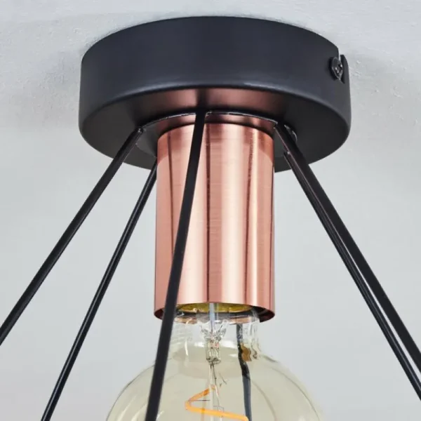 hofstein Plafonnier Denno Cuivre, Noir, 1 lumière* Lampes Modernes