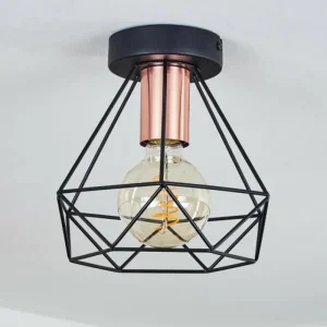 hofstein Plafonnier Denno Cuivre, Noir, 1 lumière* Lampes Modernes