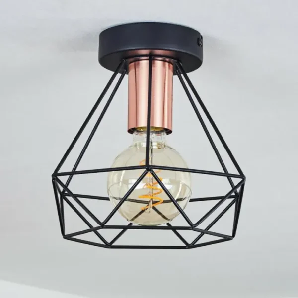 hofstein Plafonnier Denno Cuivre, Noir, 1 lumière* Lampes Modernes