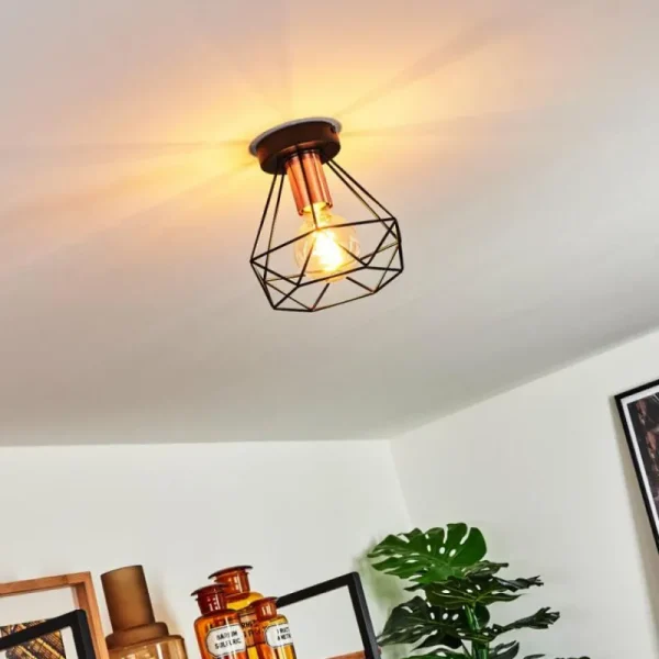 hofstein Plafonnier Denno Cuivre, Noir, 1 lumière* Lampes Modernes