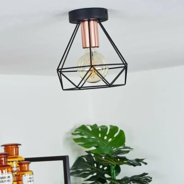 hofstein Plafonnier Denno Cuivre, Noir, 1 lumière* Lampes Modernes
