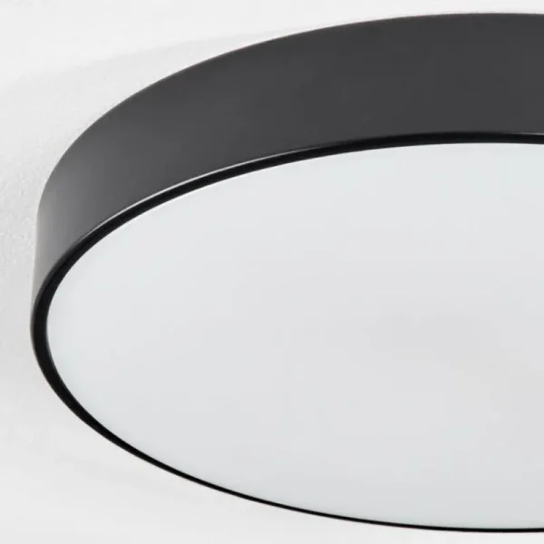 hofstein Plafonnier Diagonal LED Noir, 1 lumière, Télécommandes* Lampes Modernes