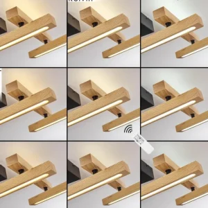 hofstein Plafonnier Disentis LED Écru, Noir, 1 lumière, Télécommandes* Lampes Modernes