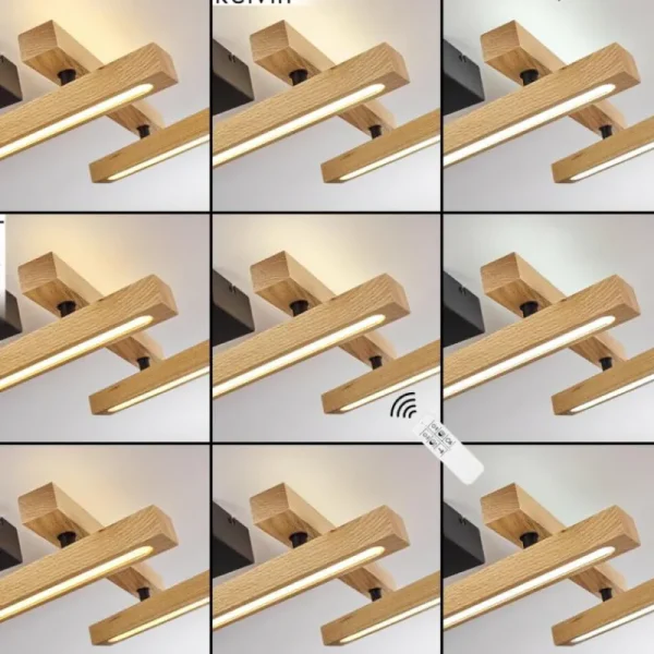 hofstein Plafonnier Disentis LED Écru, Noir, 1 lumière, Télécommandes* Lampes Modernes
