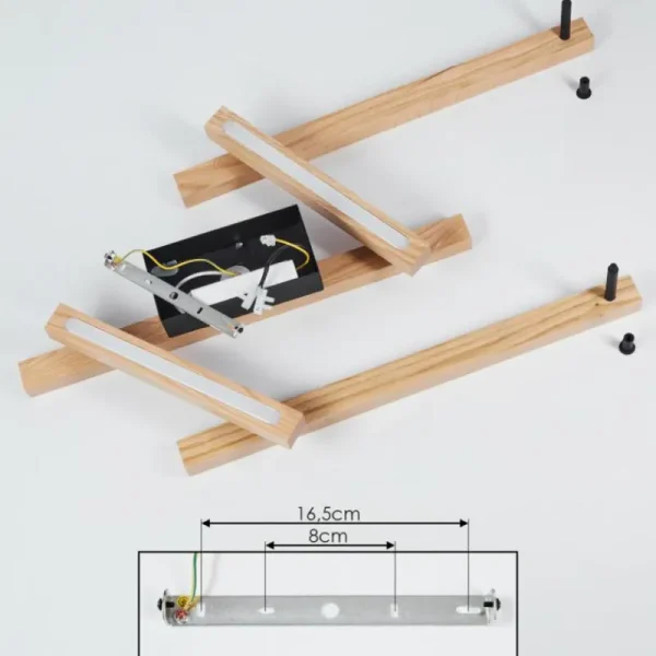 hofstein Plafonnier Disentis LED Écru, Noir, 1 lumière, Télécommandes* Lampes Modernes