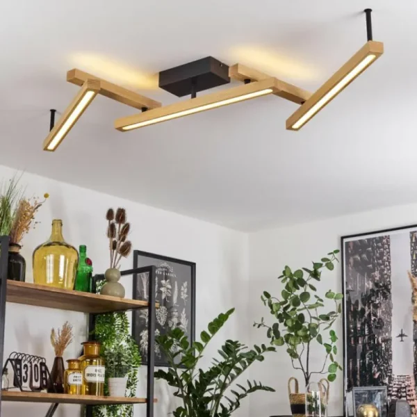 hofstein Plafonnier Disentis LED Écru, Noir, 1 lumière, Télécommandes* Lampes Modernes