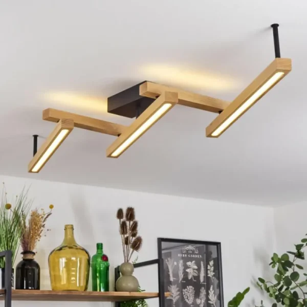 hofstein Plafonnier Disentis LED Écru, Noir, 1 lumière, Télécommandes* Lampes Modernes