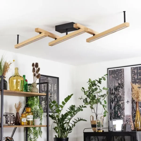 hofstein Plafonnier Disentis LED Écru, Noir, 1 lumière, Télécommandes* Lampes Modernes