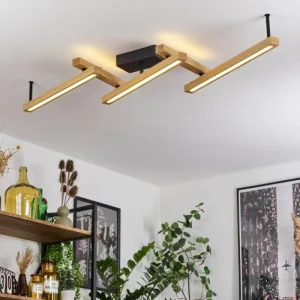 hofstein Plafonnier Disentis LED Écru, Noir, 1 lumière, Télécommandes* Lampes Modernes