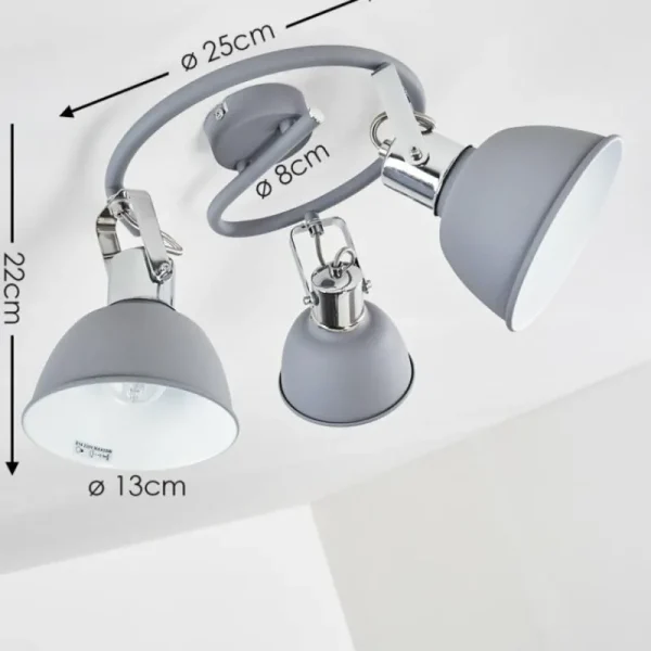 hofstein Plafonnier Dompierre Gris, Blanc, 3 lumières* Lampes Modernes