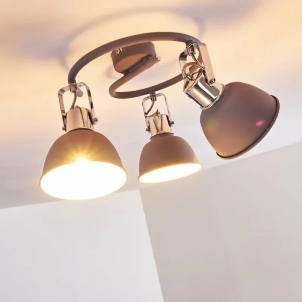 hofstein Plafonnier Dompierre Gris, Blanc, 3 lumières* Lampes Modernes