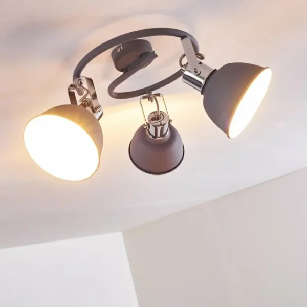 hofstein Plafonnier Dompierre Gris, Blanc, 3 lumières* Lampes Modernes