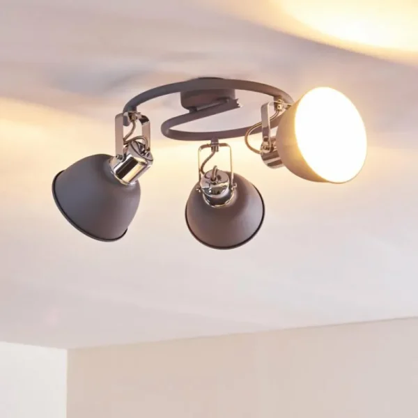 hofstein Plafonnier Dompierre Gris, Blanc, 3 lumières* Lampes Modernes