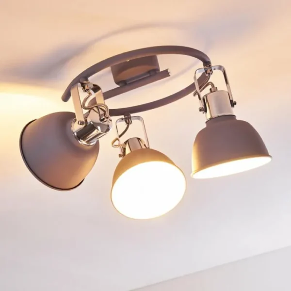 hofstein Plafonnier Dompierre Gris, Blanc, 3 lumières* Lampes Modernes