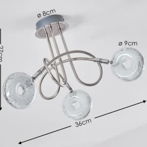 hofstein Plafonnier Donot LED Nickel mat, 3 lumières* Lampes Modernes