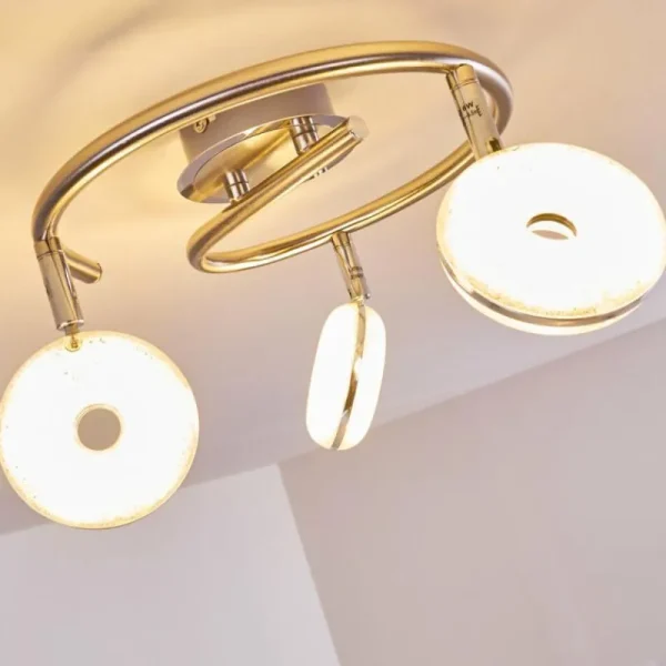 hofstein Plafonnier Donot LED Nickel mat, 3 lumières* Lampes Modernes