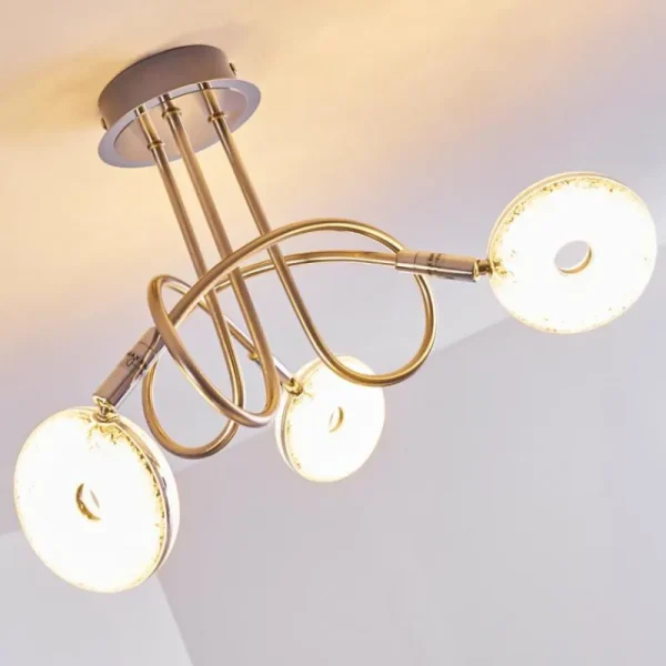 hofstein Plafonnier Donot LED Nickel mat, 3 lumières* Lampes Modernes