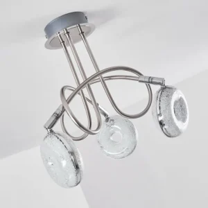 hofstein Plafonnier Donot LED Nickel mat, 3 lumières* Lampes Modernes