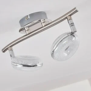 hofstein Plafonnier Donot LED Nickel mat, 2 lumières* Lampes Modernes