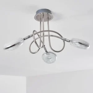 hofstein Plafonnier Donot LED Nickel mat, 3 lumières* Lampes Modernes