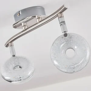 hofstein Plafonnier Donot LED Nickel mat, 2 lumières* Lampes Modernes